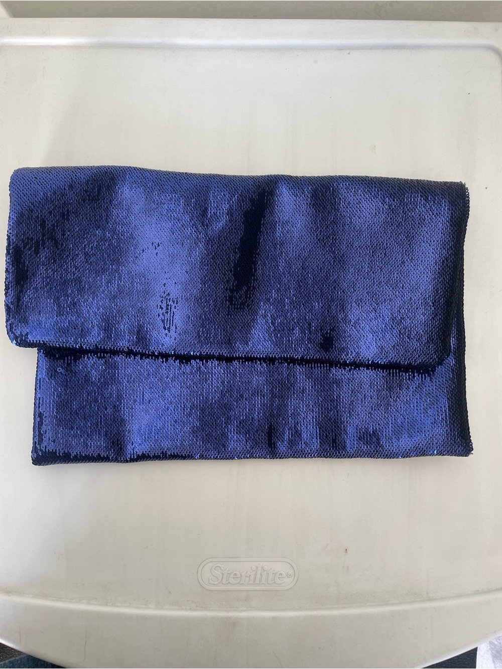 Italian Navy Sequin Clutch